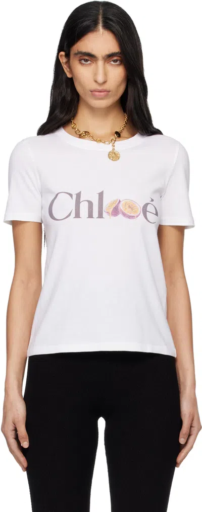 Chloé Passion Fruit Print Baby Fit Cotton Jersey T-shirt In White