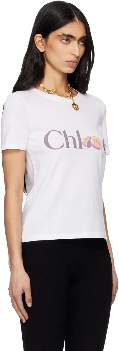 Chloé Passion Fruit Print Baby Fit Cotton Jersey T-shirt In White