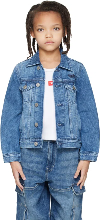 Diesel Kids Blue Jnhill Denim Jacket In Blue