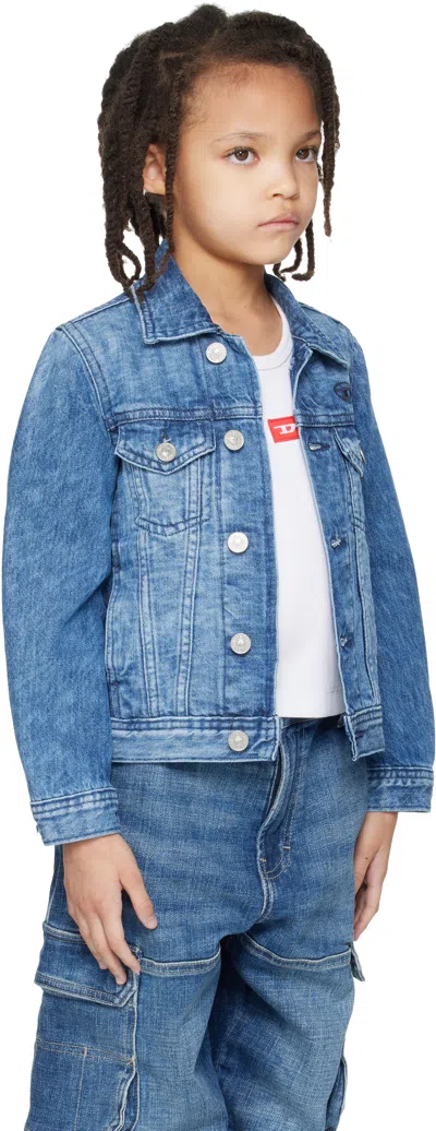 Diesel Kids Blue Jnhill Denim Jacket In Blue