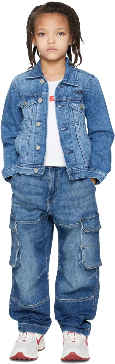 Diesel Kids Blue Jnhill Denim Jacket In Blue
