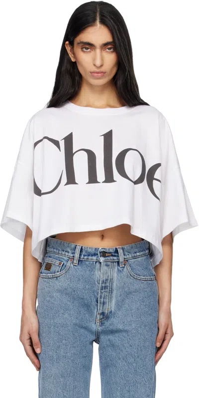 Chloé White Logo T-shirt In White