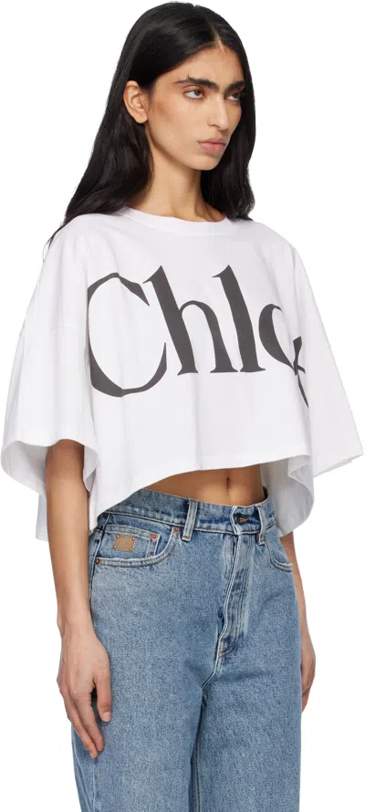 Chloé White Logo T-shirt In White