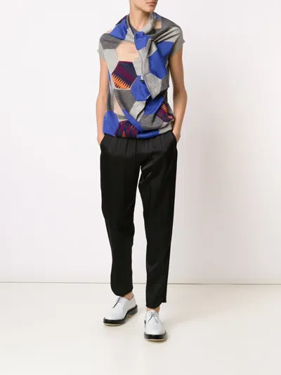 Junya Watanabe Pullover Mit Sechseck-print In Blue