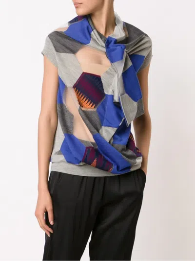 Junya Watanabe Pullover Mit Sechseck-print In Blue