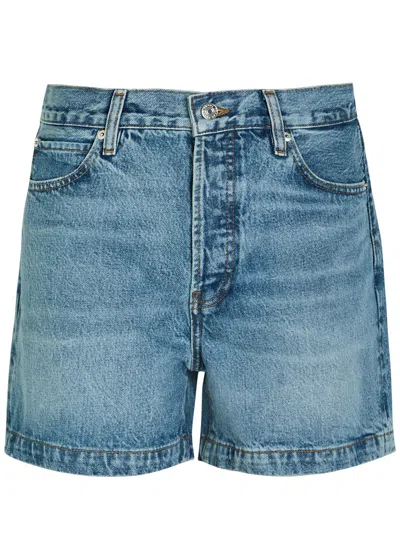 Frame Womens Tempo The Everyday High-rise Denim Shorts In Blue