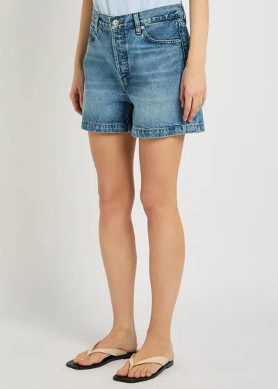 Frame Womens Tempo The Everyday High-rise Denim Shorts In Blue