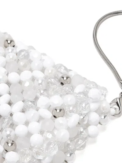 Bad At Math Beaded Shoulder Bag In White