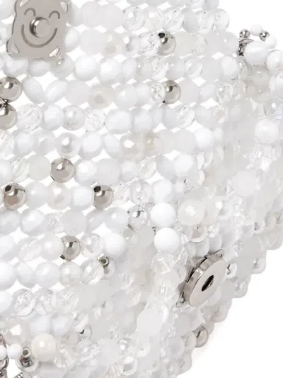 Bad At Math Beaded Shoulder Bag In White