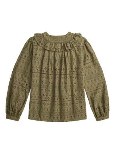 Rrl Bluse Mit Rüschen In Green