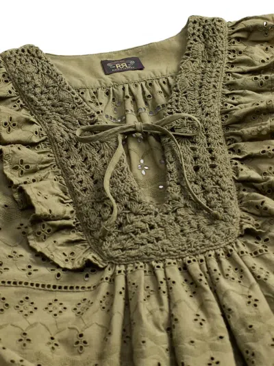 Rrl Bluse Mit Rüschen In Green
