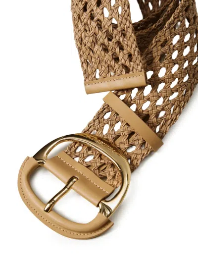 Twinset Woven Buckled Belt In Brown