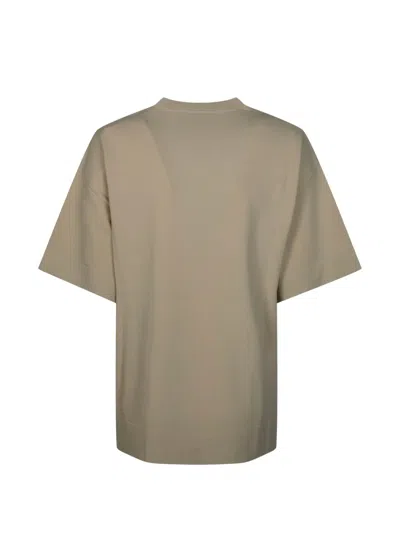 Alpha Studio Smooth Viscose Blend Side Slits T-shirt In Green