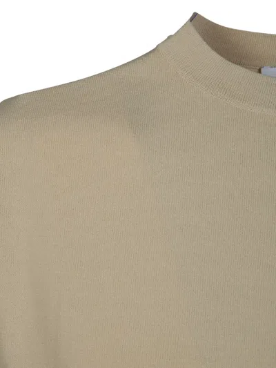 Alpha Studio Smooth Viscose Blend Side Slits T-shirt In Green