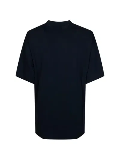 Alpha Studio Side-slit T-shirt In Black