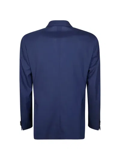 Manuel Ritz Double-breasted Wool Suit In Blue