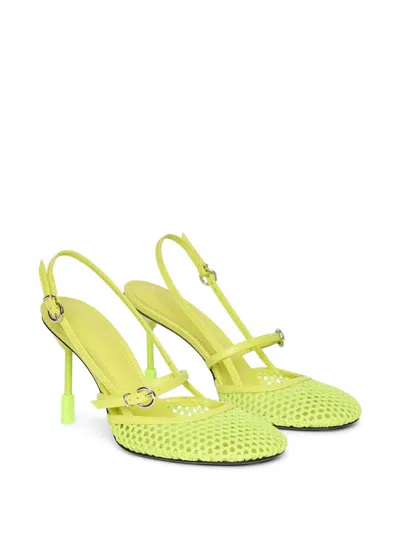 Msgm Round-toe Strap Pumps In Green