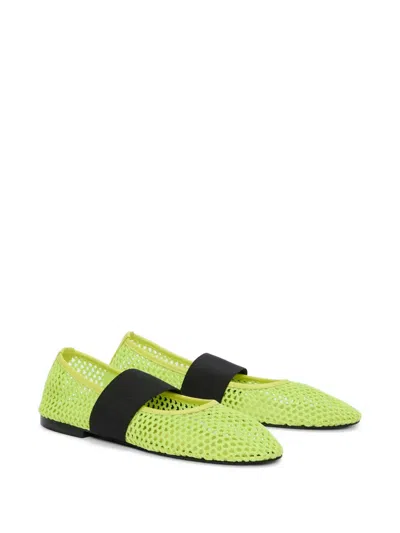 Msgm Round-toe Strap Ballet Flats In Multi