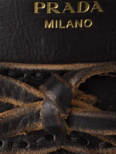 Prada Pumps Mit Fransen In Brown