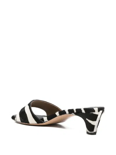 Ferragamo Sandals Open Toe Textured Finish Zebra Pattern In Multi