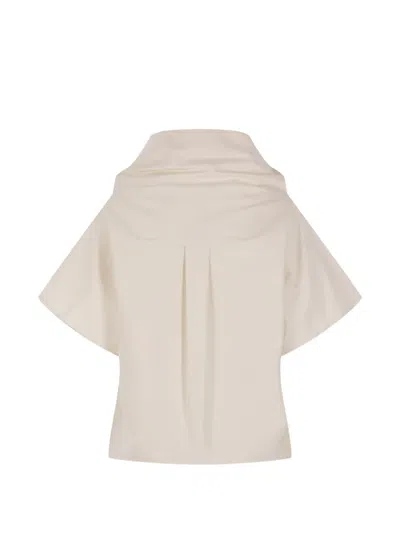 Dušan Oversized Collared Top In White