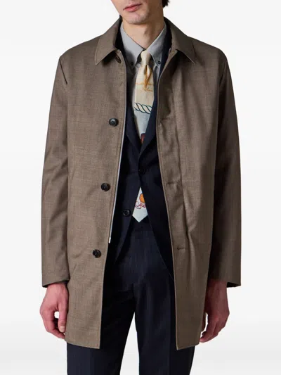 Paul Smith Button Wool Coat In Orange
