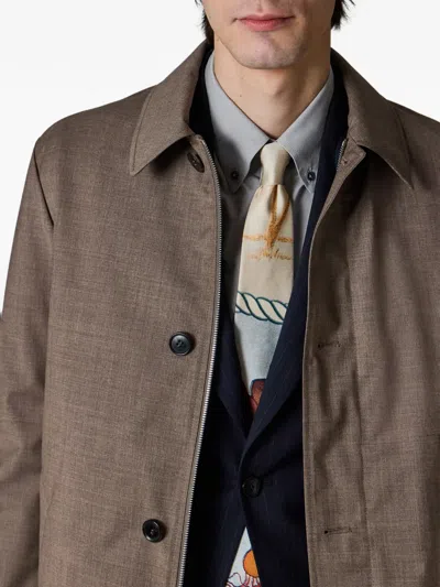 Paul Smith Button Wool Coat In Orange