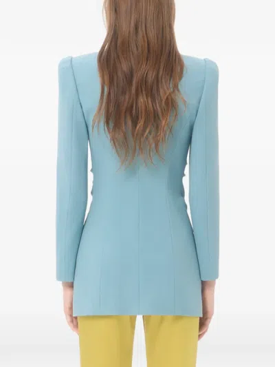 Valentino Light Blue Crispy Light Wool Jacket In Multi