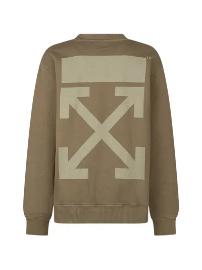 Off-white Kids Logo Print Sweatshirt In Green