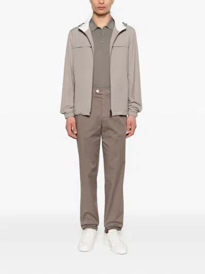 Corneliani Hooded Zip Jacket In Neutral