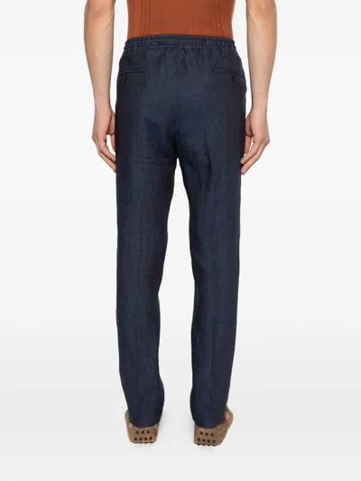 Corneliani Drawstring Trousers In Blue