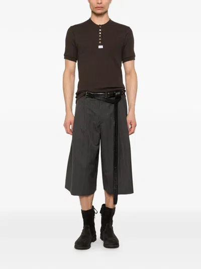 Magliano Button-placket T-shirt In Brown