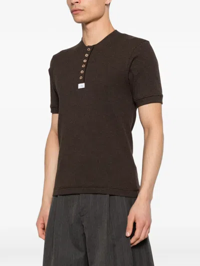 Magliano Button-placket T-shirt In Brown