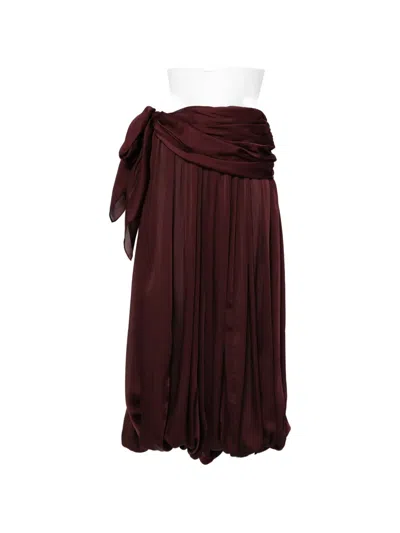Zimmermann Luna Draped Silk Wide-leg Pants In Brown