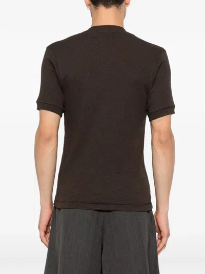 Magliano Button-placket T-shirt In Brown