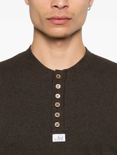 Magliano Button-placket T-shirt In Brown