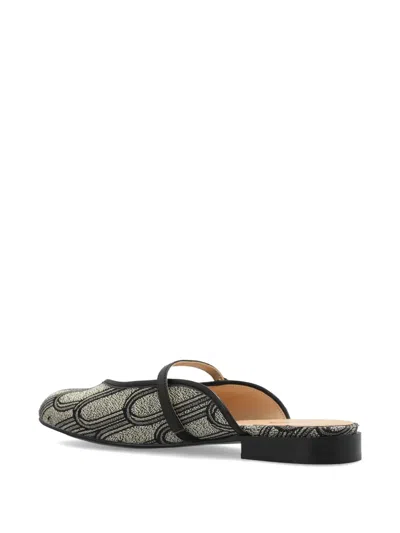 Furla Patterned Strap Mules In Gray