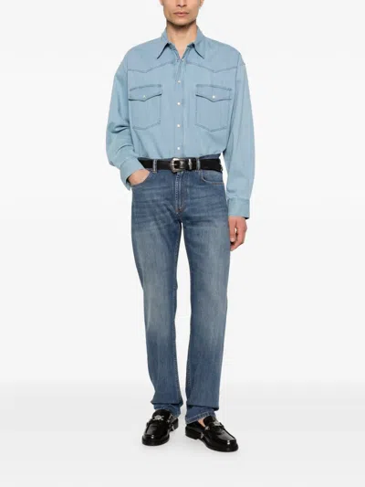 Versace Five-pocket Jeans In Blue