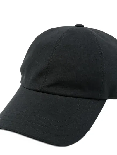 Zanone Top-button Baseball Cap In Black