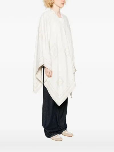 Fendi Geometric-patterned Cape In White
