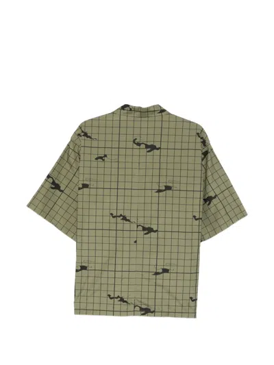 Undercover Checked-pattern Shirt In Green
