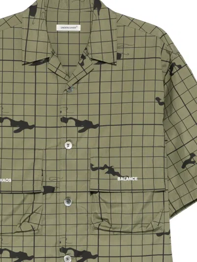 Undercover Checked-pattern Shirt In Green