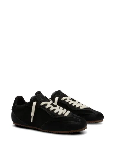 Axel Arigato Suede Low-profile Sneakers With Textured Sole In Black