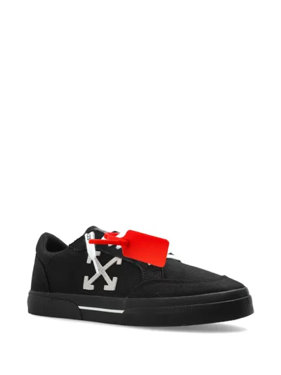 Off-white Vulcanized Canvas Low-top Sneakers In Black