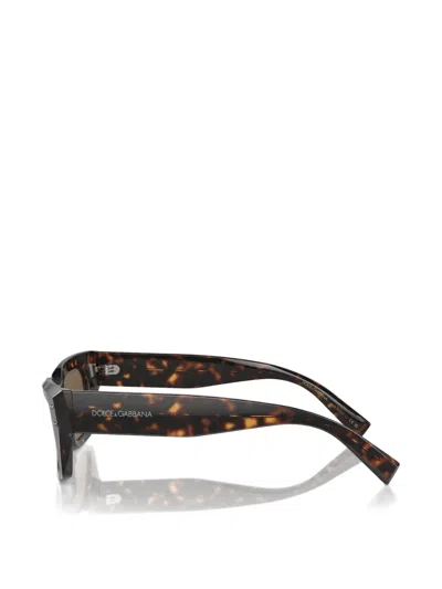 Dolce & Gabbana Square Studed Sunglasses In Brown