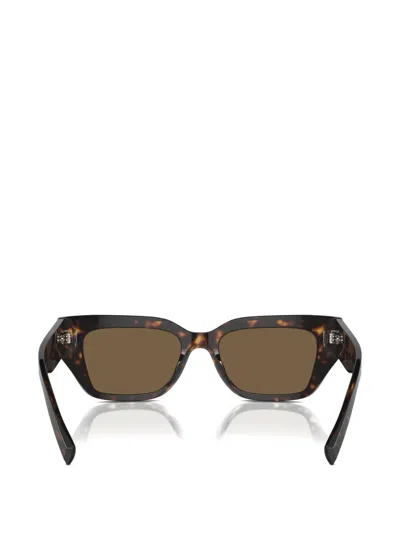 Dolce & Gabbana Square Studed Sunglasses In Brown