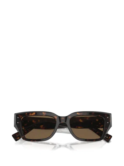Dolce & Gabbana Square Studed Sunglasses In Brown