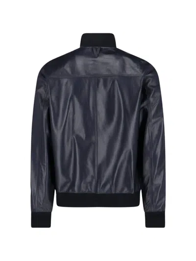 Valstar Buttoned Leather Jacket In Blue