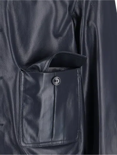 Valstar Buttoned Leather Jacket In Blue