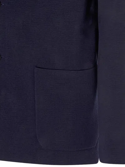 Malo Flap-pocket Button Jacket In Blue